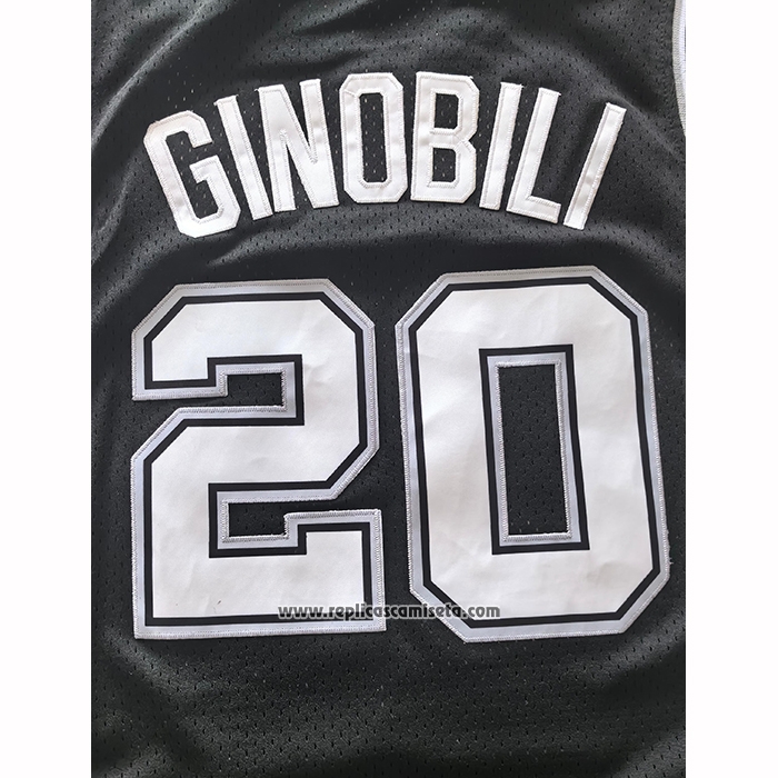 Camiseta San Antonio Spurs Manu Ginobili NO 20 Icon 2025-26 Negro